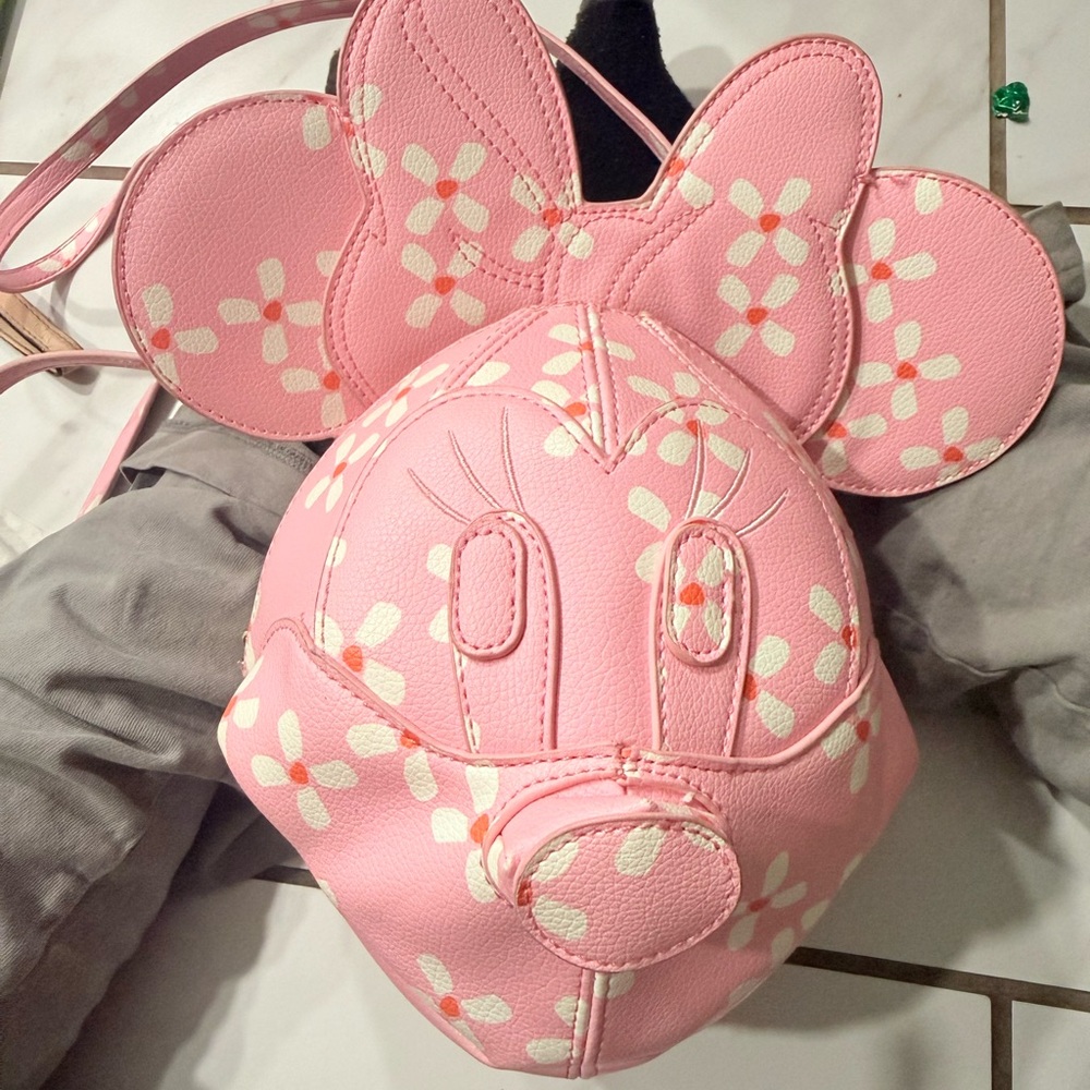 Danielle Nicole Pink Floral Minnie Mouse Crossbody Bag